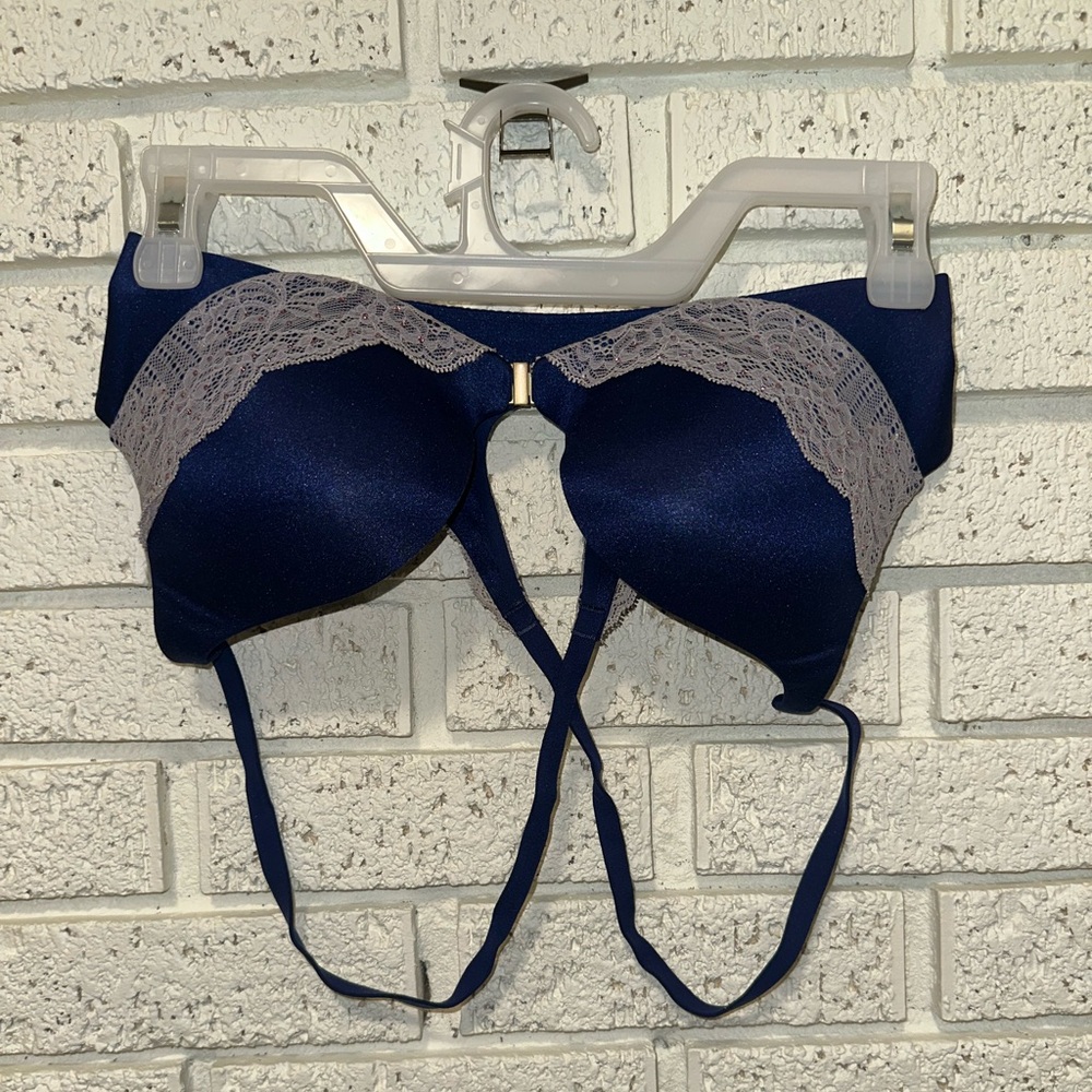 Victoria's Secret Navy Blue Push-Up Bra with Lace